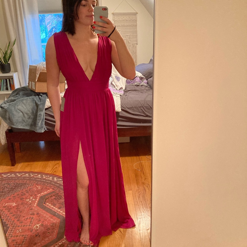 Berry V-neck Plunging Nordstrom Gown